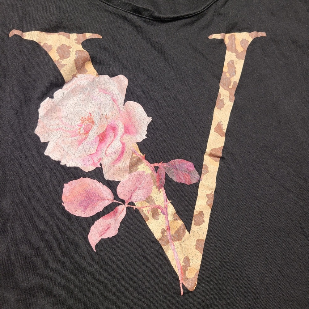 Victorias Secret Black Leopard V Floral Rose Racerback Tank Top XL